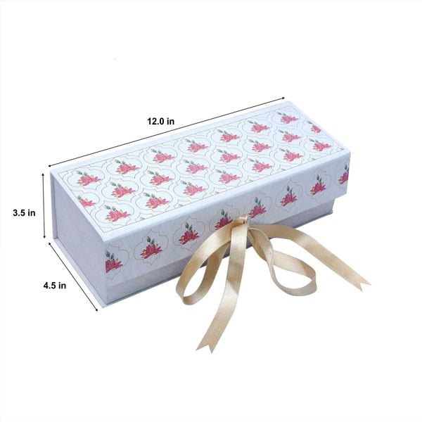 2 JAR RIGID WITH RIBBION WITH JAR FLORAL EMBLEM GRACE DESIGN  ( 12 x 4.5 x 3.5  )  DIWALI GIFT HAMPERS
