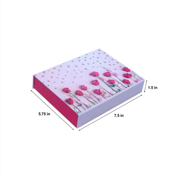 12 CAVITY CHOCOLATE BOX LAPTOP STYLE FLORAL ROSE LUXURY(7.5X5.75 X1.5)
