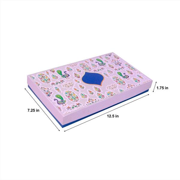 1 KG SWEET BOX WITHOUT WINDOW PEACOCK FLORAL MOTIF  (12.5X 7.25 X 1.75)