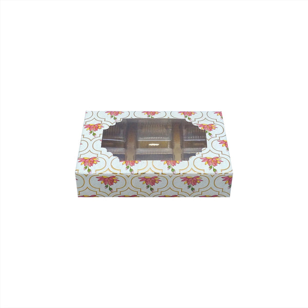 6 CAVITY CHOCOLATE BOX TRADITIONAL LOTUS PATTEN  ( 5.5*4*1.25)
