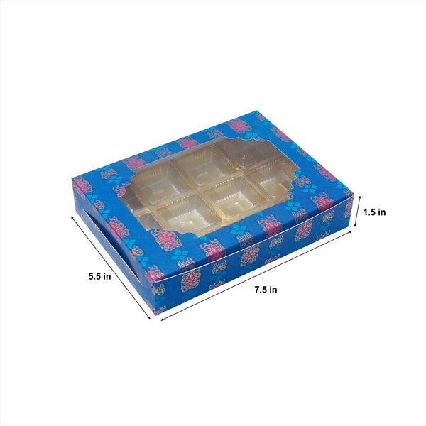 12 CAVITY BLUE FOIL PRINTING BOX  ( 7.5 X5.5 X 1.5 )