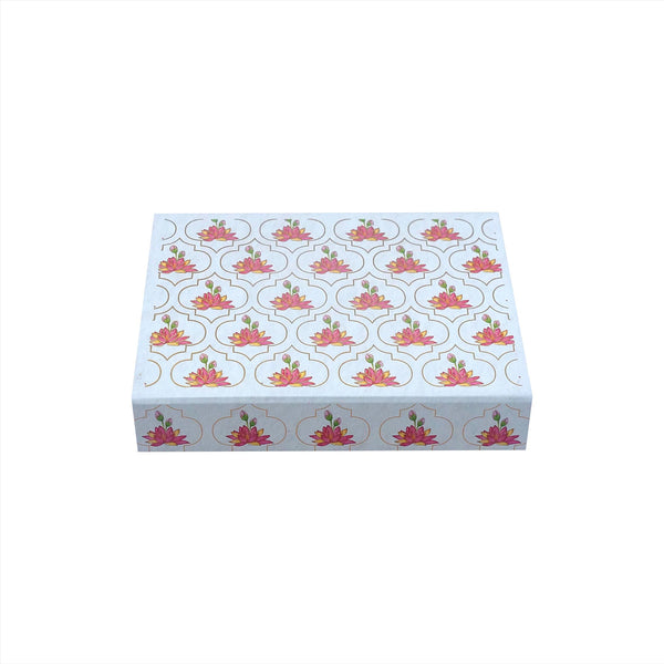 12 CAVITY CHOCOLATE BOX LAPTOP STYLE TRADITIONAL LOTUS DESIGN(7.5X5.75 X1.5)