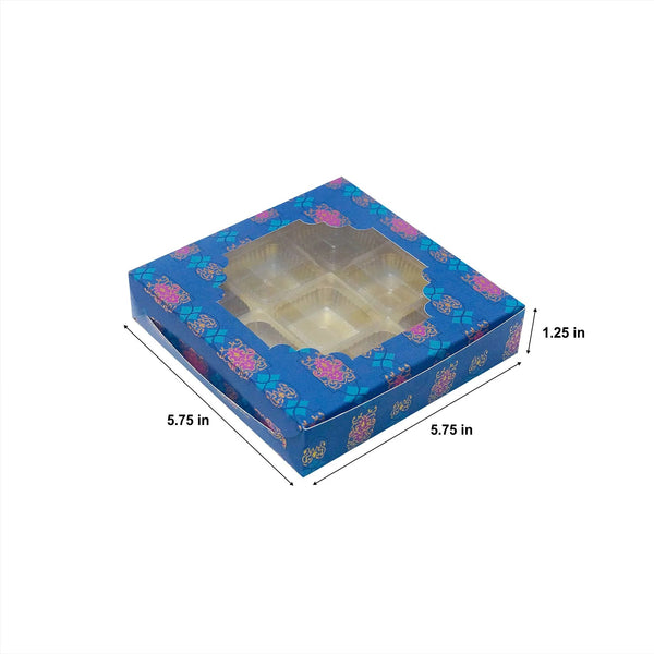 9 CAVITY BLUE FOIL PRINTING BOX  ( 5.75 X5.75 X1.26 )