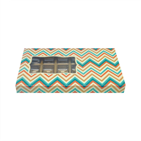 KUNDAN PRINT CHOCOLATE BOX 18 CAVITY CHOCOLATE BOX  (13 X 7.5 X 1.5)